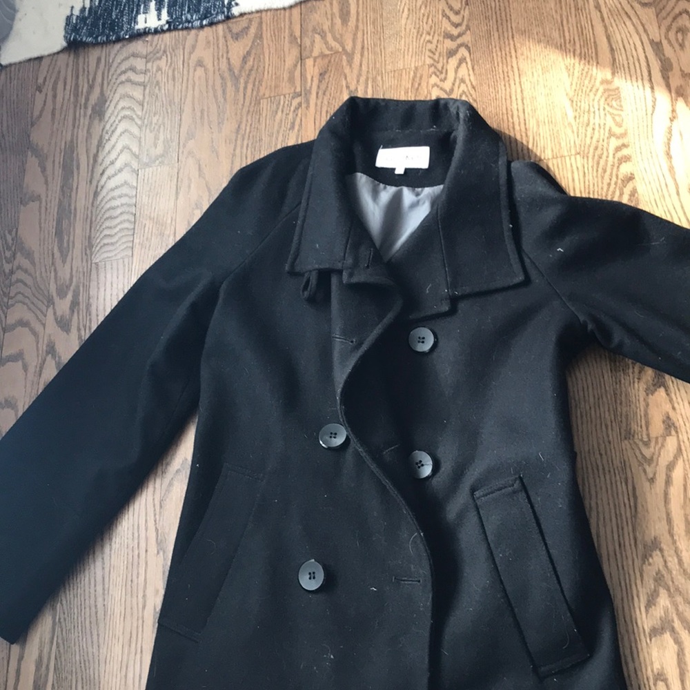 Calvin Klein black pea coat size 8